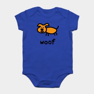 Dog says Woof for Kids Baby Bodysuit